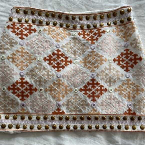 MAJORELLE ‘Liza’ Embroidered Skirt in Desert Multi - Picture 3 of 4